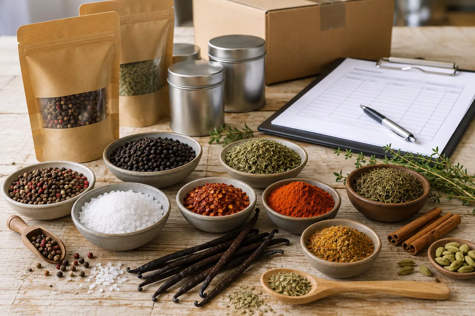 Gewürzgroßhandel online – Gastronomie, Handel und Wiederverkäufer Ausgewählte Gewürze, Pfeffer, Salz, Kräuter, Chili und Vanille als Sortiment für Gewürzgroßhandel, Gastronomie, Handel und Wiederverkäufer