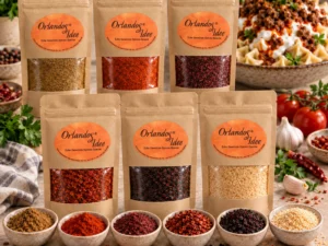 Türkisches Gewürzset mit Kreuzkümmel, Paprika, Sumach, Pul Biber, Isot und Knoblauch für Turkish Pasta und Köfte